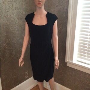 Evan Picone Classic Black Dress with Lace Detail